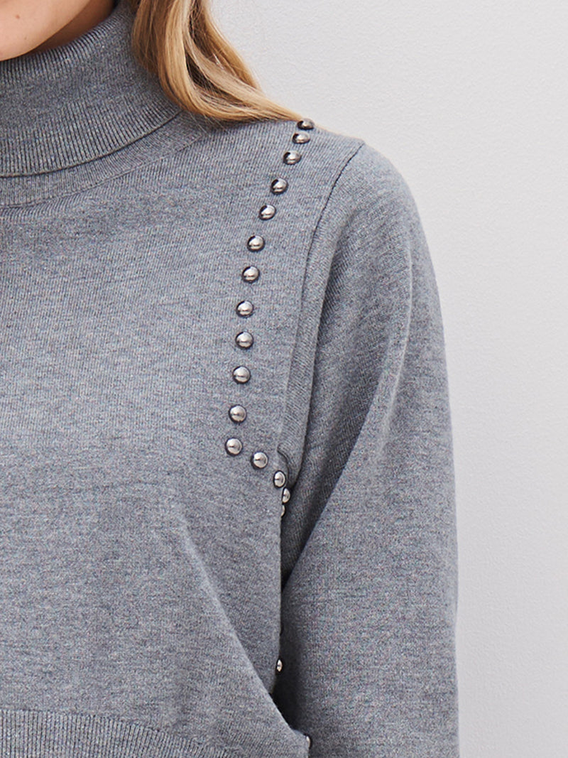 NÜ ADEA knit blouse Blouses 901 Grey mix