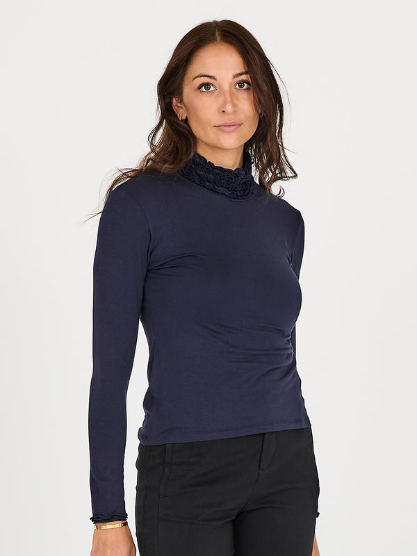 NÜ ADELE turtleneck tee Tops and T-shirts 480 Midnight Blue