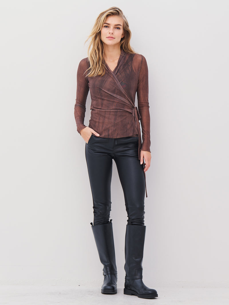 NÜ AGNA wrap blouse Blouses 289 Brown Mix
