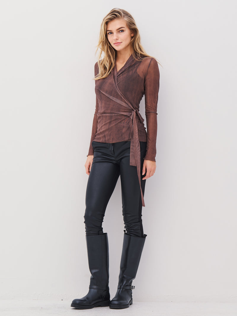NÜ AGNA wrap blouse Blouses 289 Brown Mix