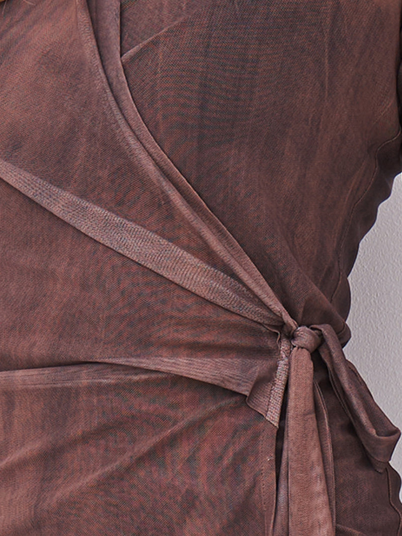 NÜ AGNA wrap blouse Blouses 289 Brown Mix