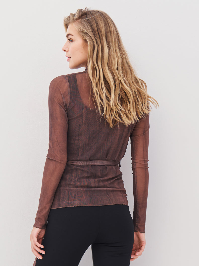 NÜ AGNA wrap blouse Blouses 289 Brown Mix