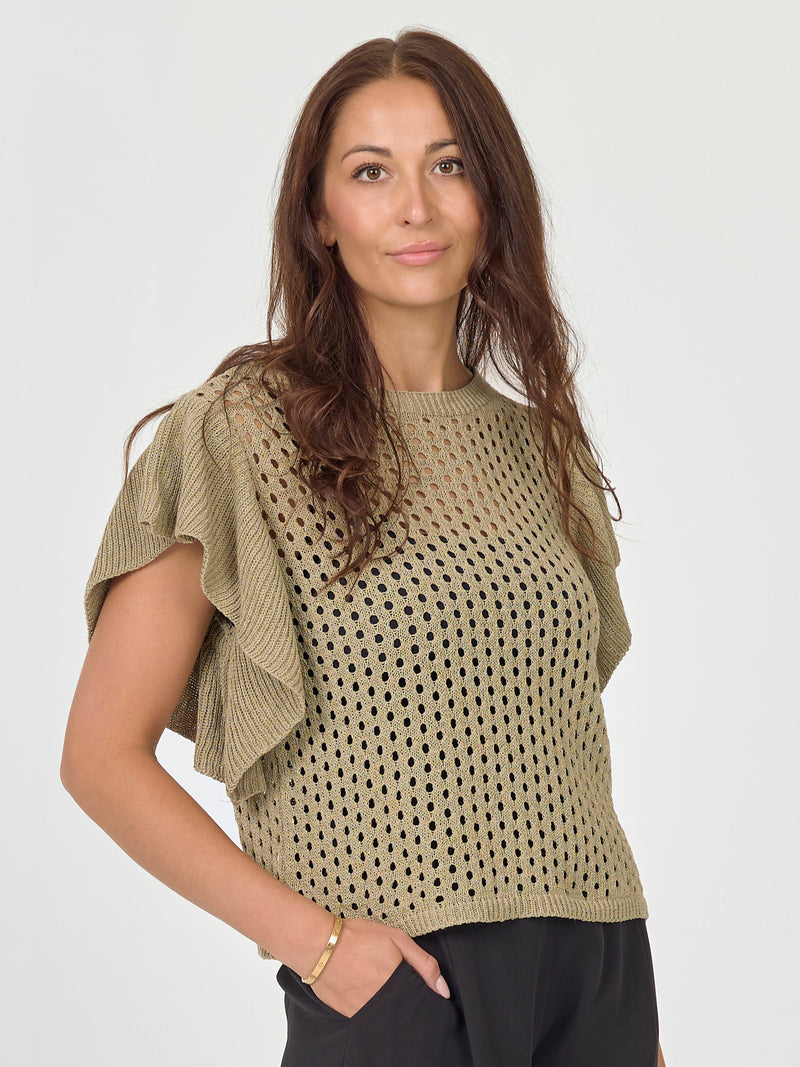 NÜ AIDA knit blouse Knit 393 Army
