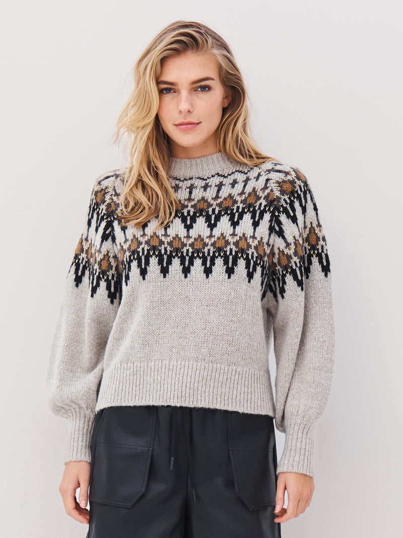 NÜ ALENA knit blouse Blouses 112 Bone mix