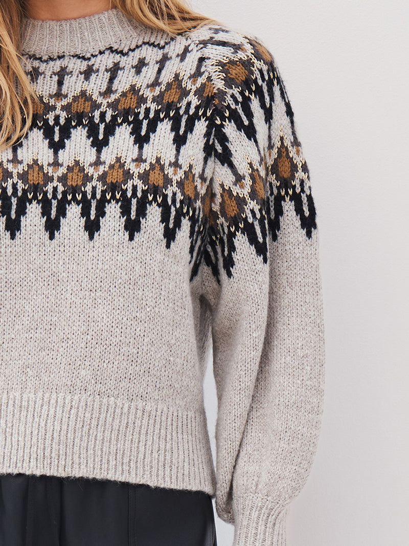 NÜ ALENA knit blouse Blouses 112 Bone mix