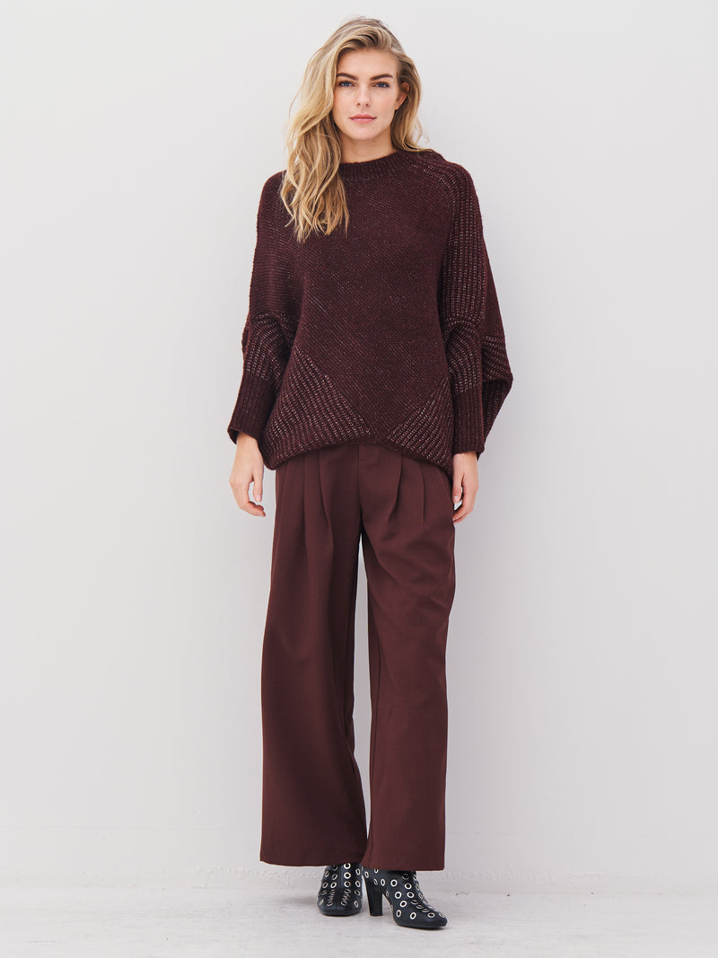 NÜ AMIA knit poncho Ponchos 789 Grape Mix