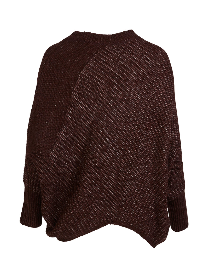NÜ AMIA knit poncho Ponchos 789 Grape Mix