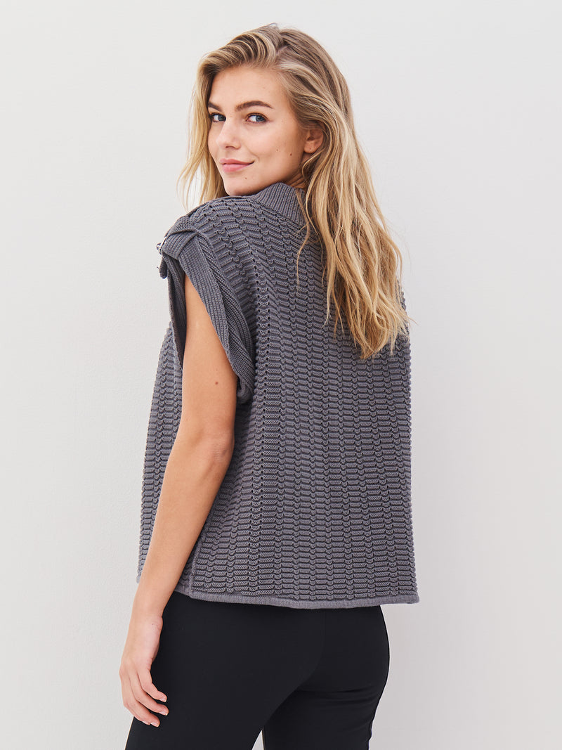 NÜ ANJA knit blouse Blouses 901 Grey mix
