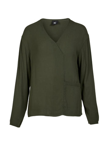 NÜ ANNI V-neck blouse Blouses 385 Dark Green