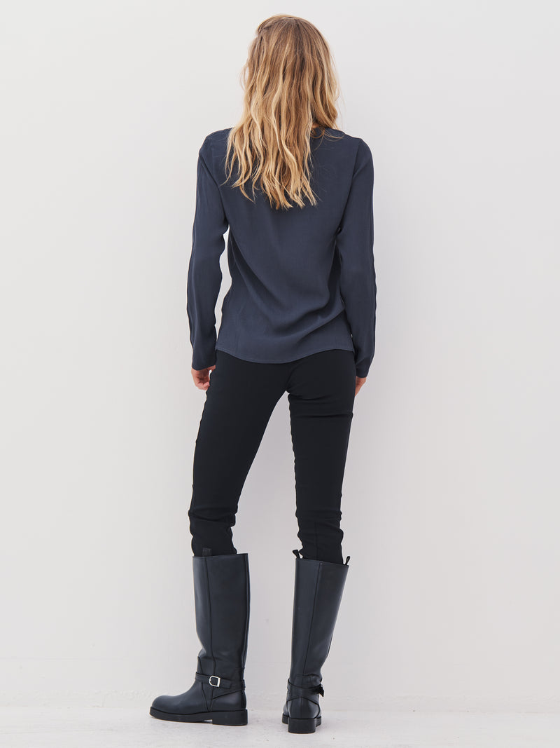 NÜ ANNI drape blouse Blouses 901 Grey