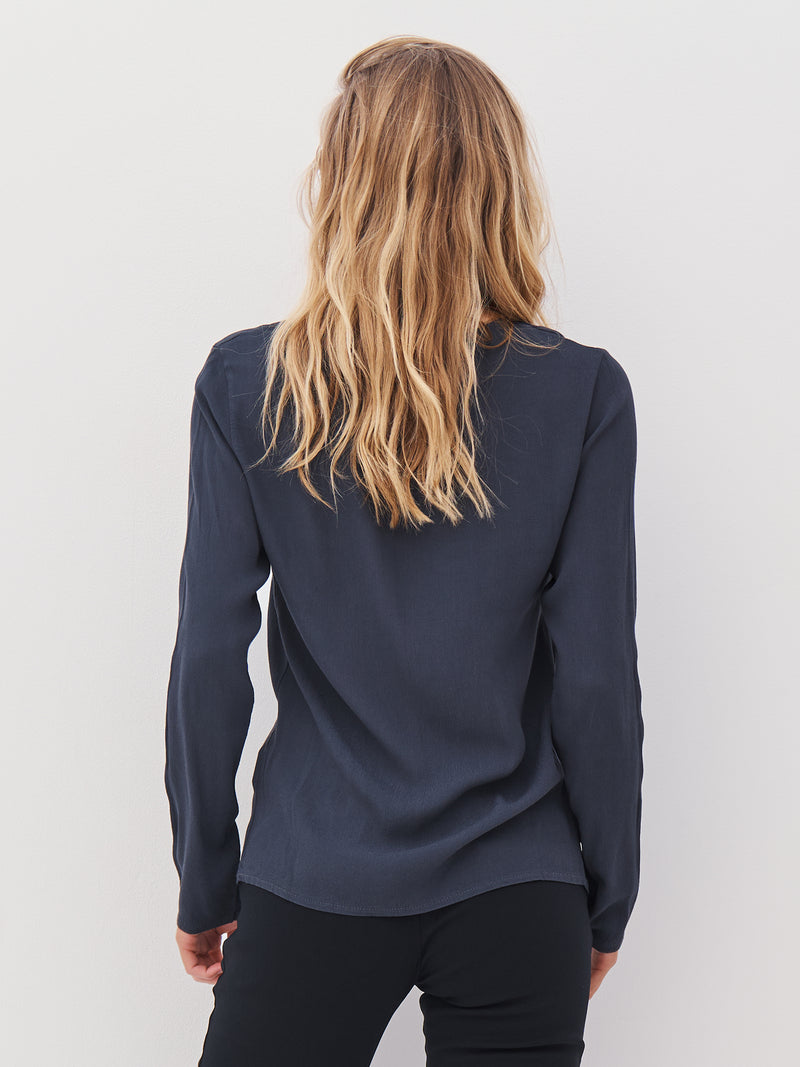 NÜ ANNI drape blouse Blouses 901 Grey