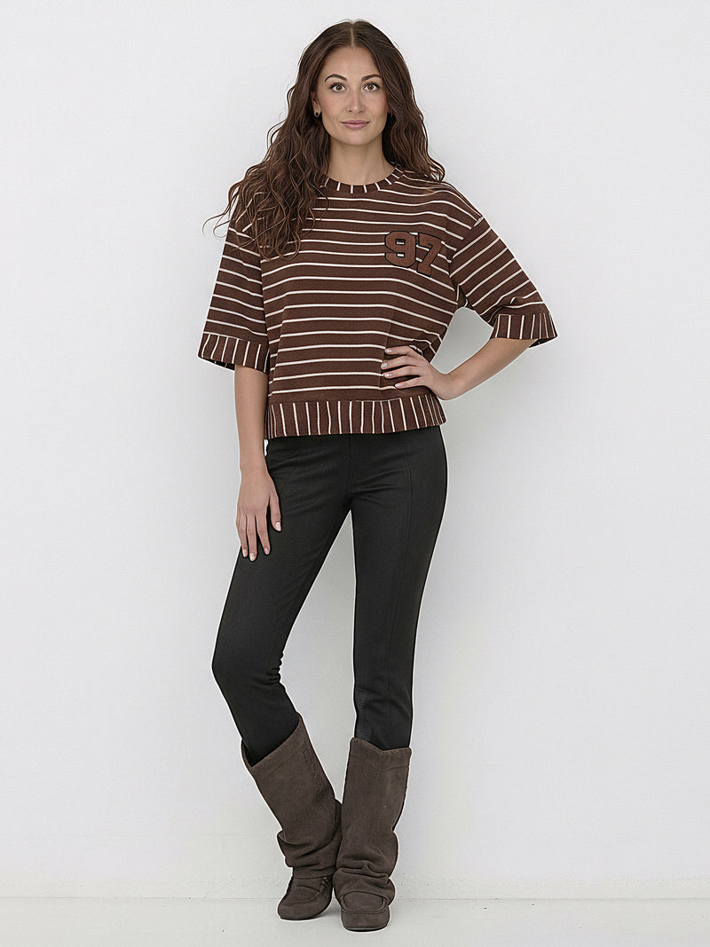 NÜ ASIA blouse Blouses 289 Brown Mix