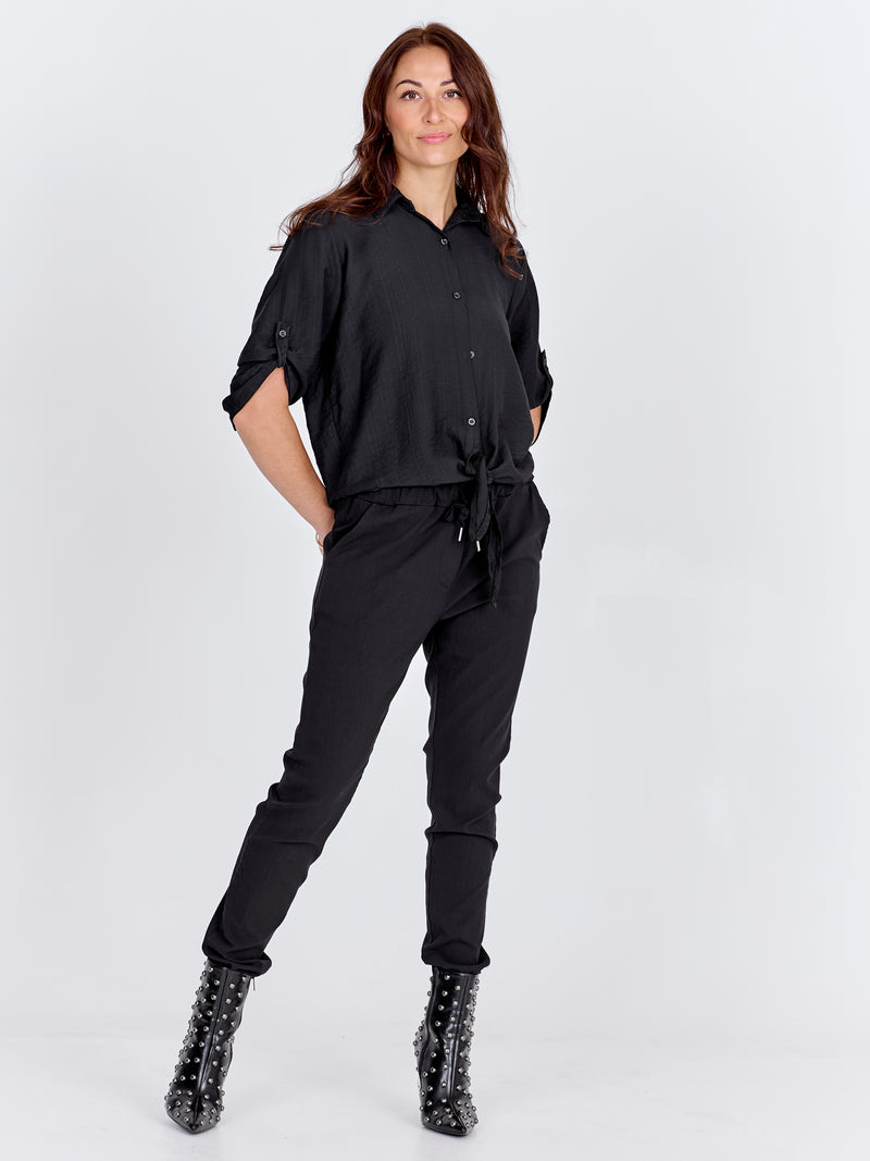 NÜ CARMEN plain trousers Trousers Black