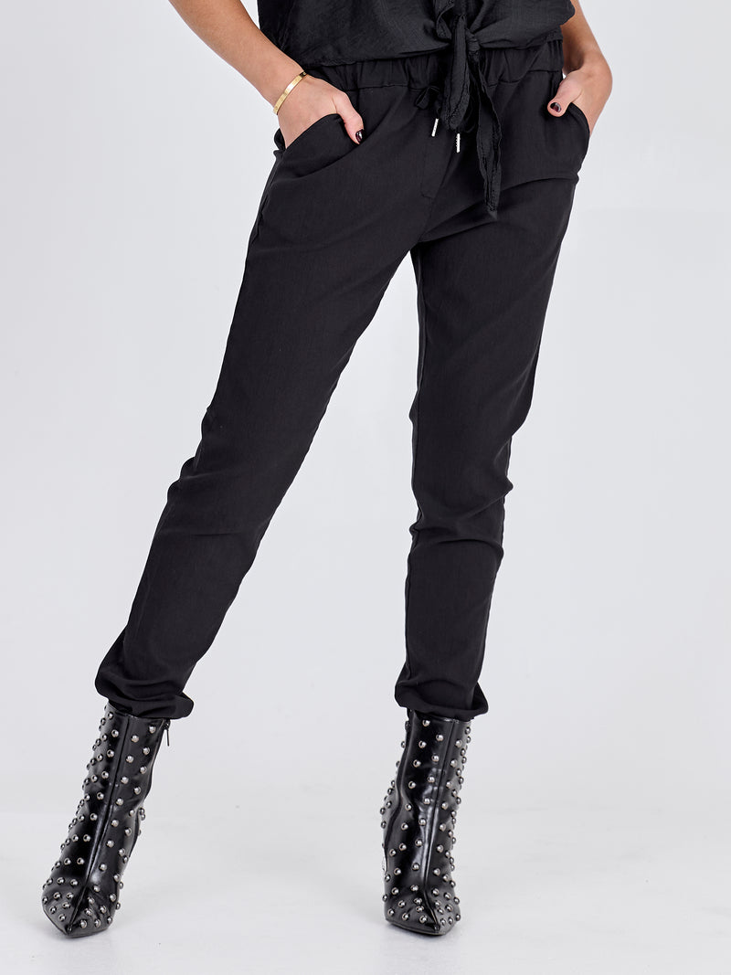 NÜ CARMEN plain trousers Trousers Black