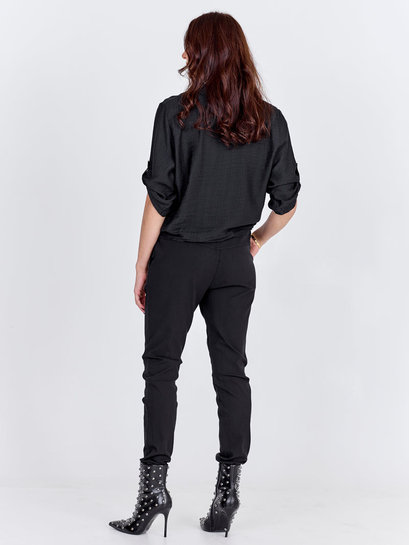 NÜ CARMEN plain trousers Trousers Black