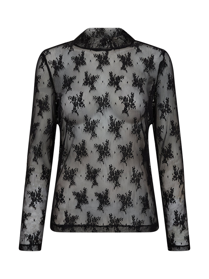 NÜ CHERIESE Mesh Top Tops and T-shirts Black