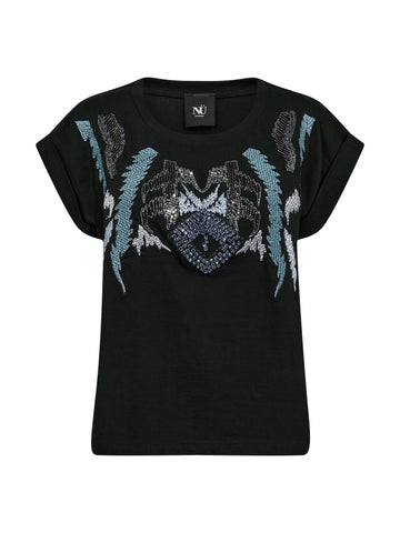 NÜ CLARISSA Tee Tops and T-shirts 465 Petrol Mix