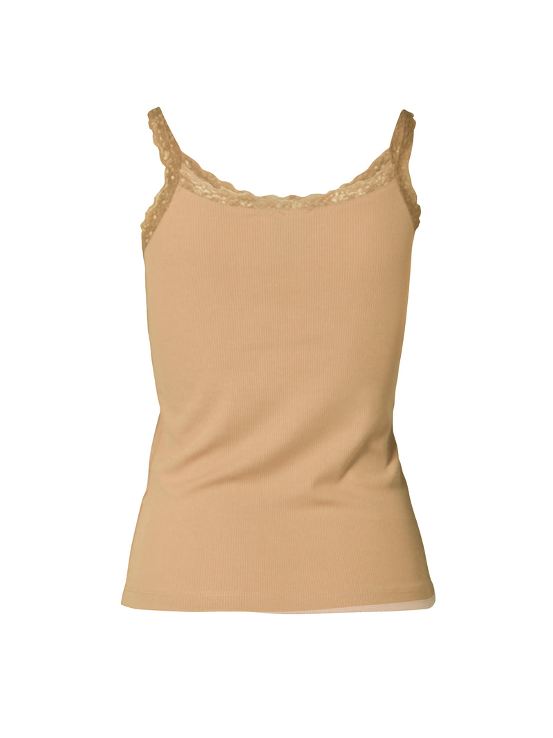 NÜ LUNA top with lace straps Tops and T-shirts 220 Camel