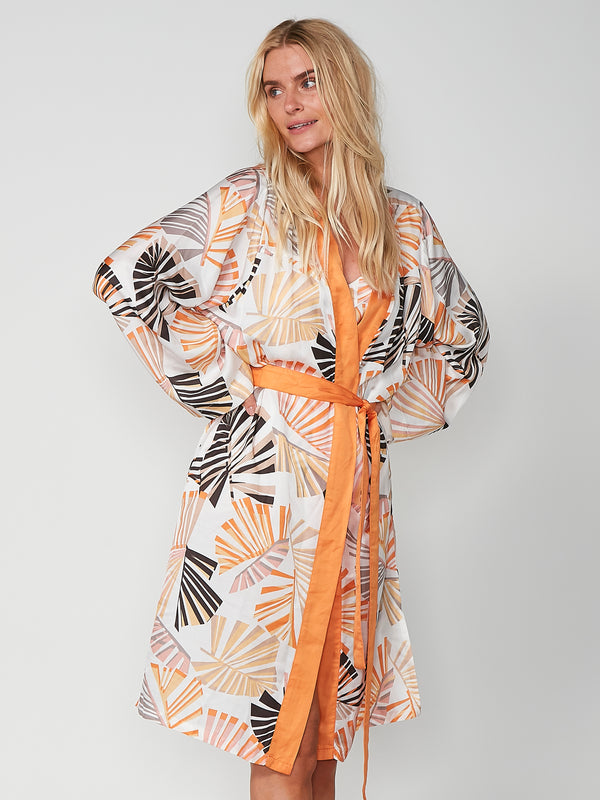 NÜ PENNY patterned kimono Dresses 644 Hot Orange mix