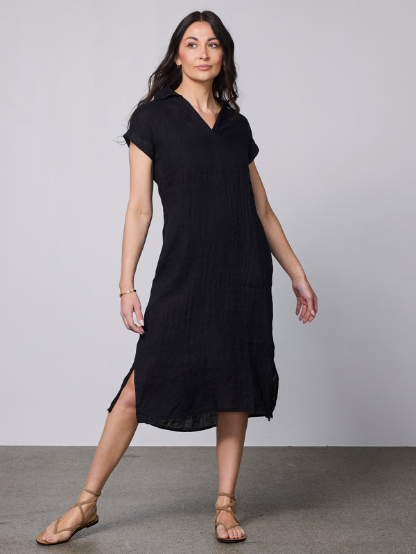 NÜ POLETTE Linen Dress Dresses Black