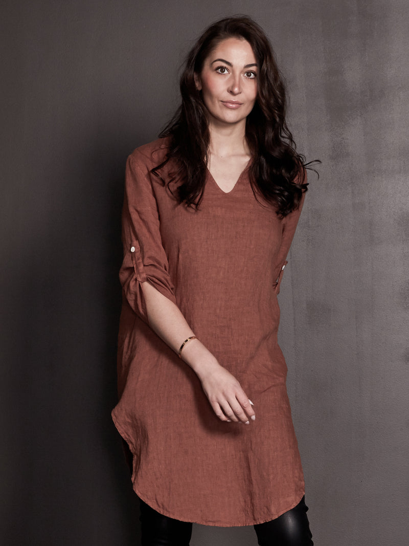 NÜ POLETTE linen tunic Tunics 286 Mocca Mousse