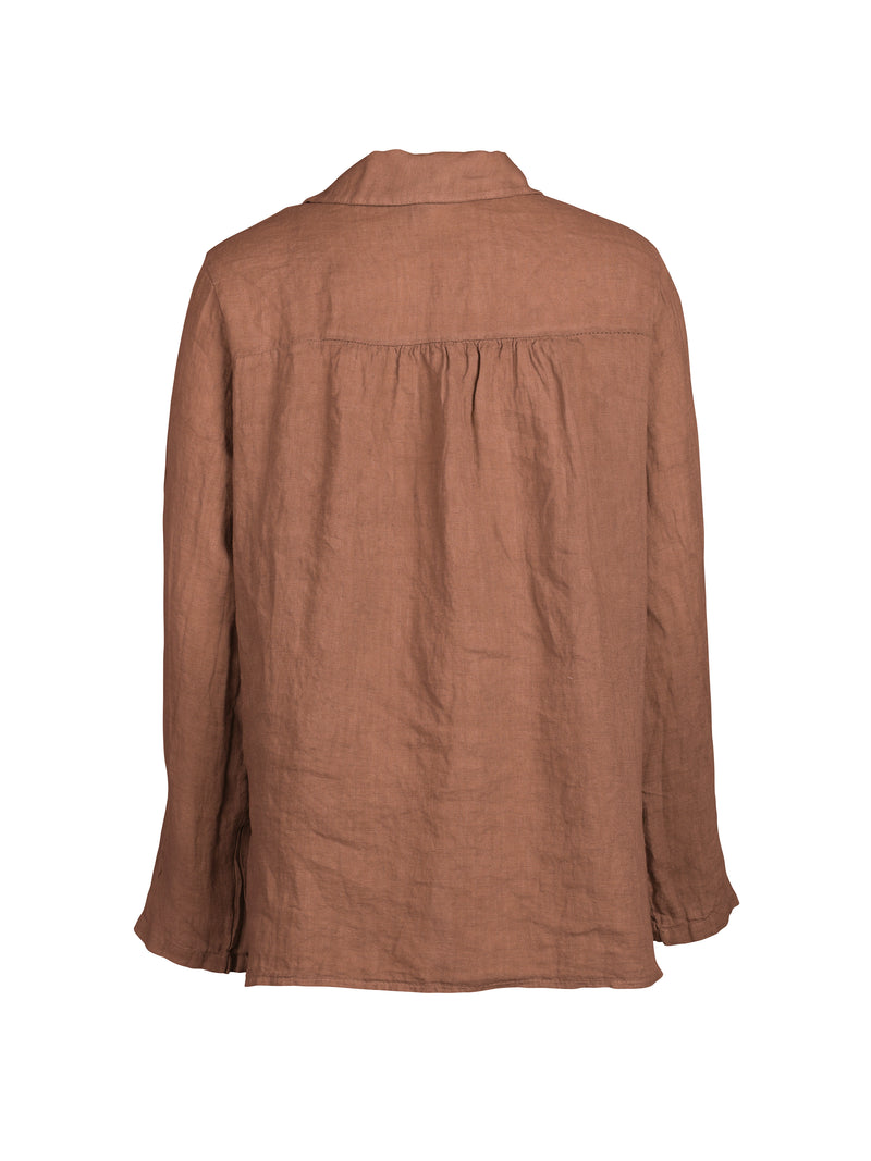 NÜ POLETTE linen shirt Shirts 286 Mocca Mousse