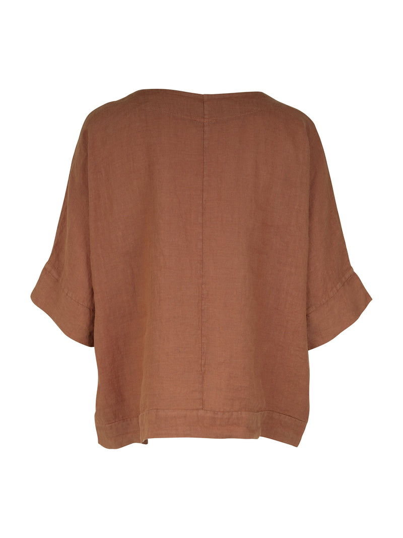 NÜ POLETTE linen top Blouses 286 Mocca Mousse