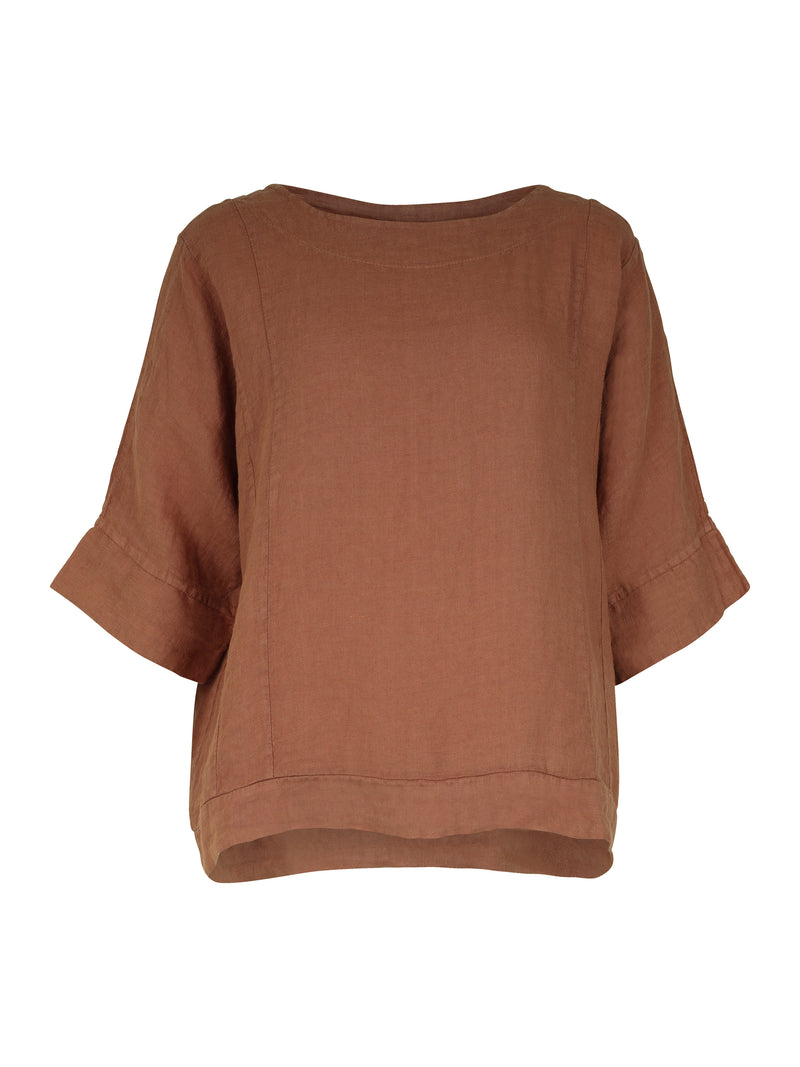 NÜ POLETTE linen top Blouses 286 Mocca Mousse