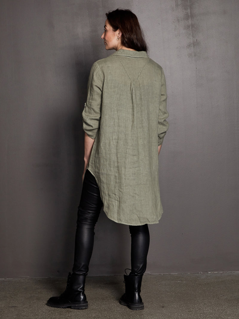 NÜ POLETTE linen tunic Tunics 393 Army