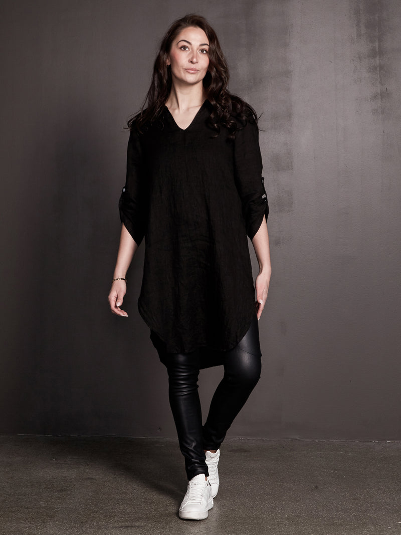NÜ POLETTE linen tunic Tunics Black