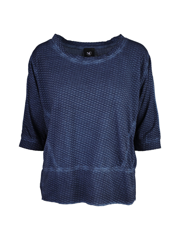 NÜ TYRA t-shirt with texture Tops and T-shirts 482 Classic Navy