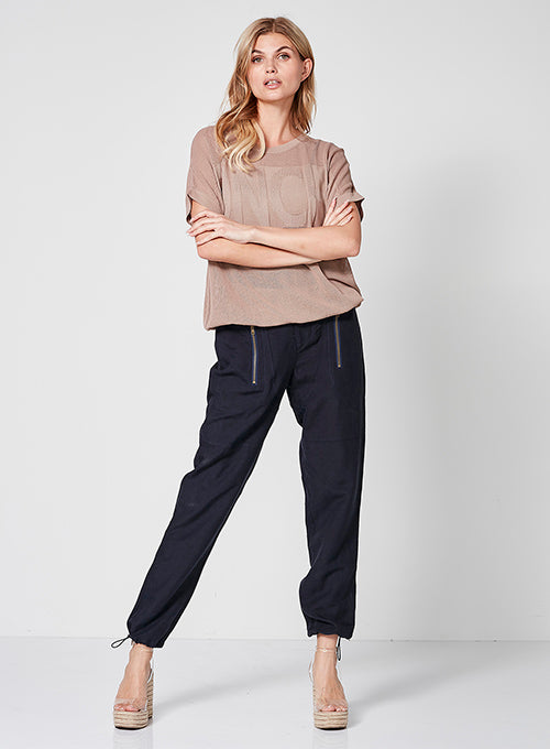 NÜ Tali trousers in linen blend Trousers 482 Classic Navy
