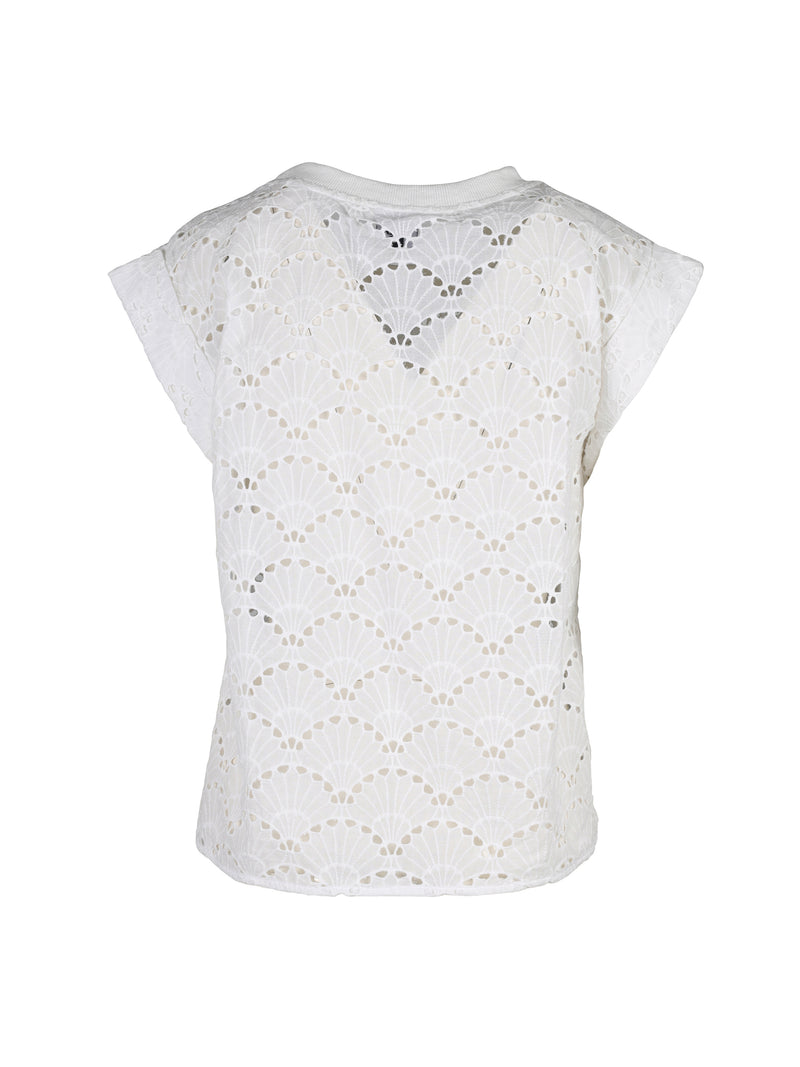 NÜ Titica top with lace pattern Tops and T-shirts 110 Creme