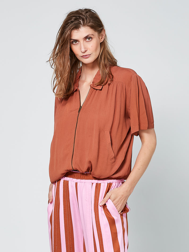 NÜ ULRIKKE shirt blouse Tops and T-shirts 286 Mocca Mousse