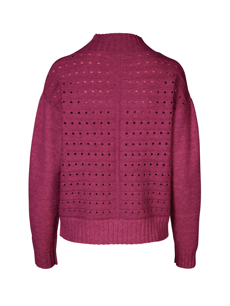 NÜ VILKE knit sweater Knit 692 Dark plum