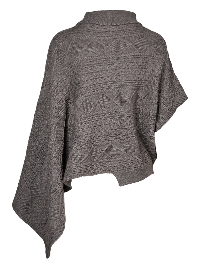 NÜ VILNA knit poncho Ponchos 968 Statue melange