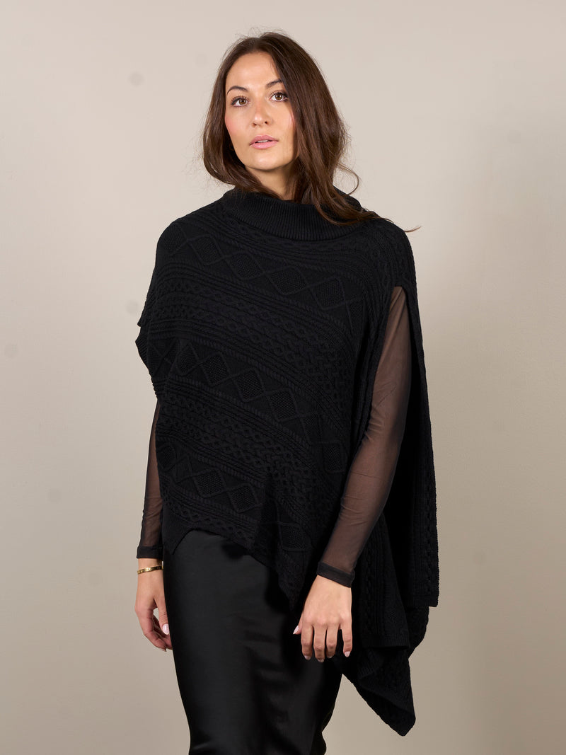 NÜ VILNA knit poncho Ponchos Black