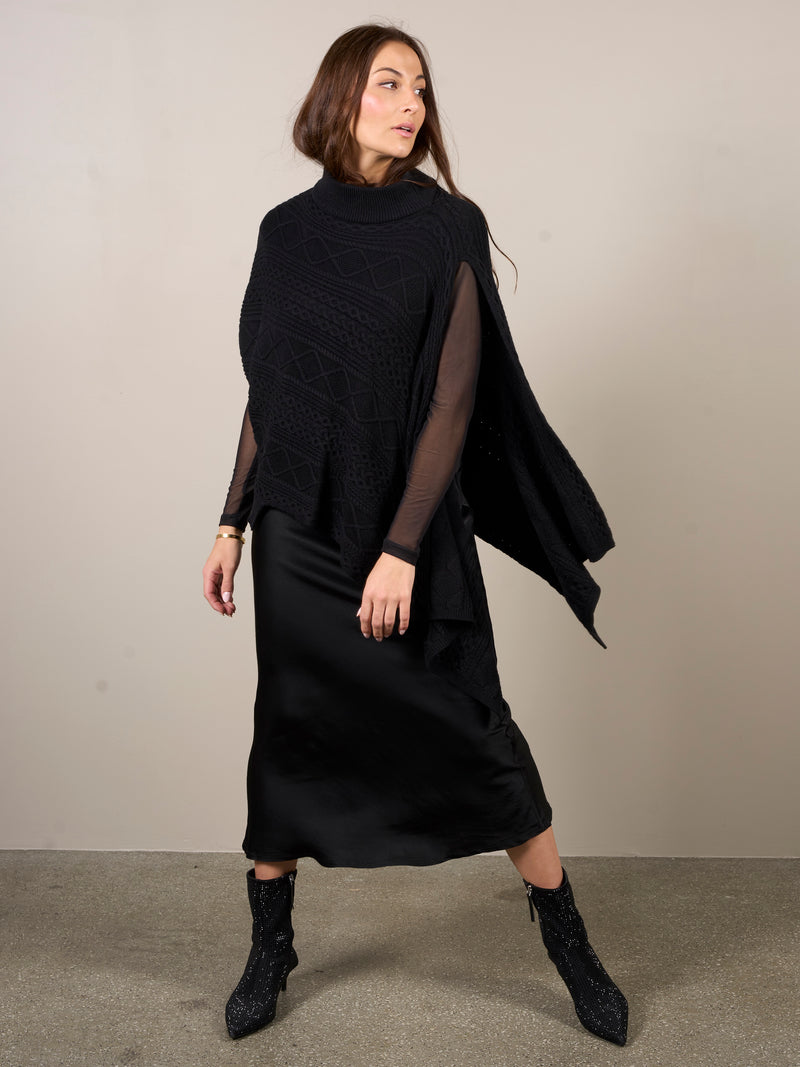 NÜ VILNA knit poncho Ponchos Black