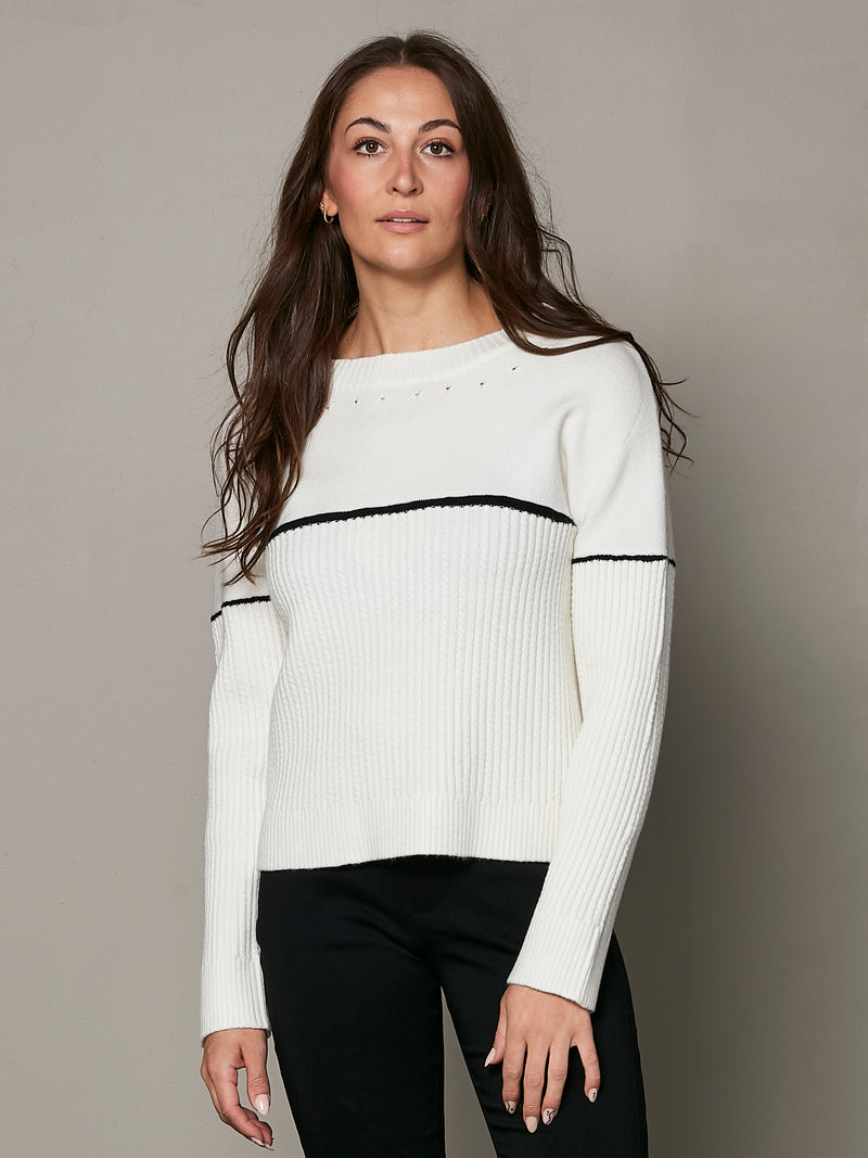 NÜ VINCA knit blouse Knit 110 Creme