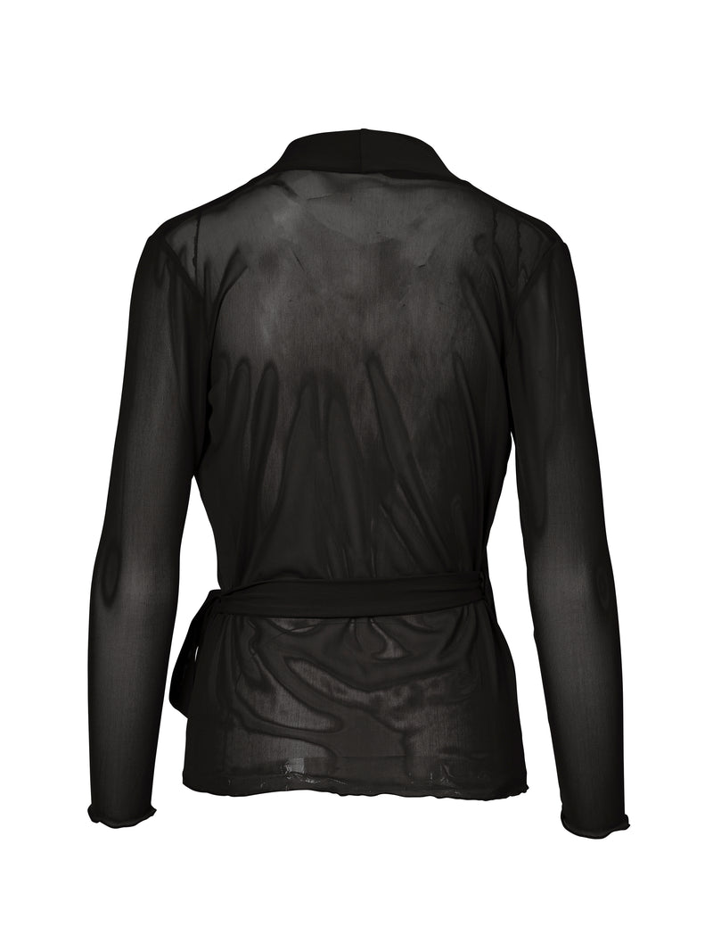 NÜ VINJA mesh cardigan Blouses Black