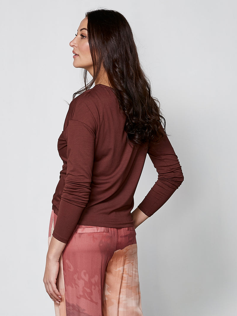 NÜ YASMI long-sleeved t-shirt Tops and T-shirts 685 Berry red