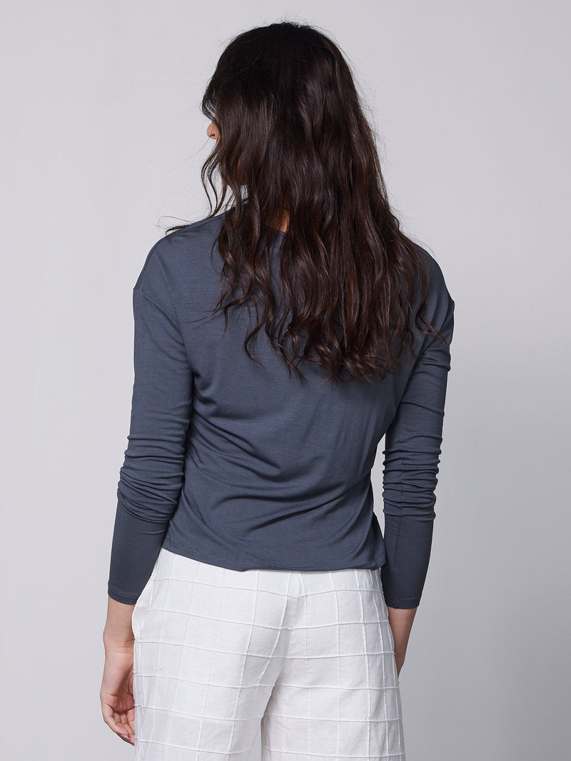 NÜ YASMI long-sleeved t-shirt Tops and T-shirts 987 dark grey