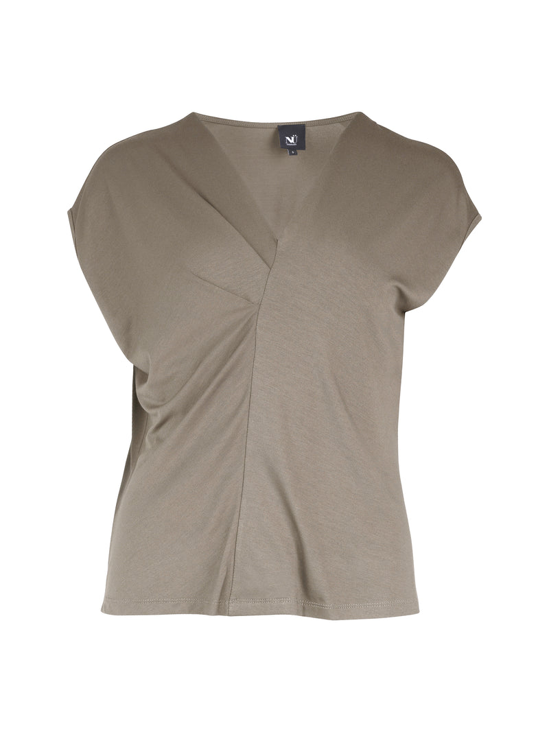 NÜ YASMI v-neck t-shirt Tops and T-shirts 230 Mud