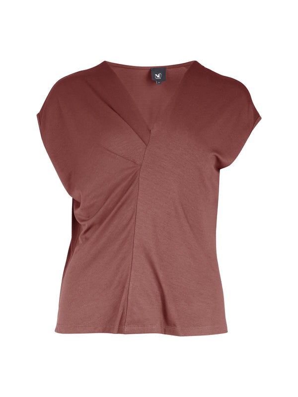 NÜ YASMI v-neck t-shirt Tops and T-shirts 685 Berry red