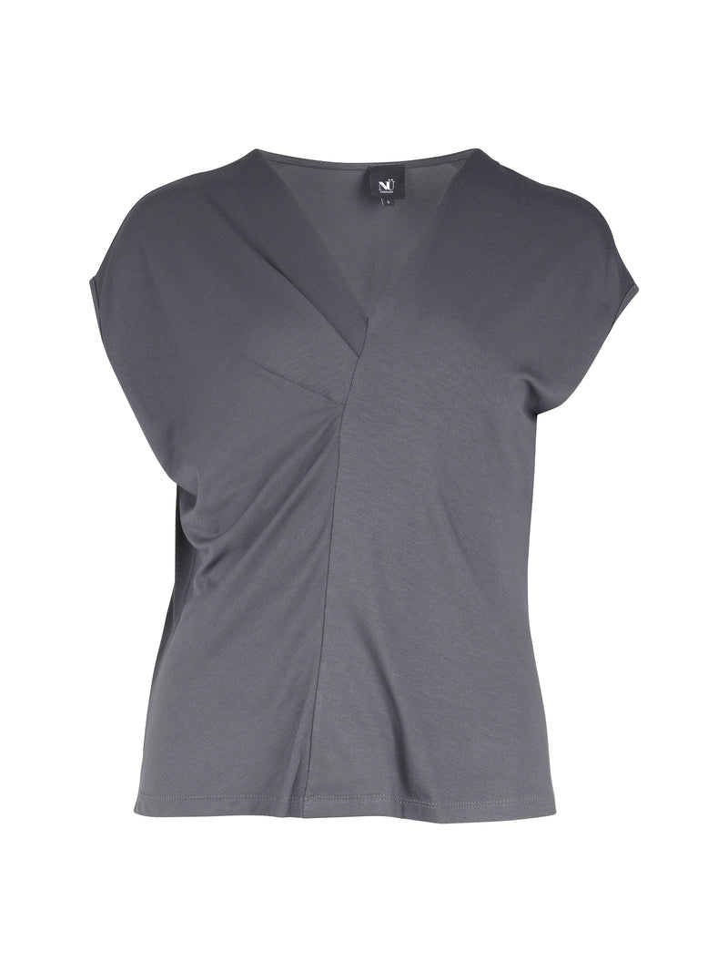 NÜ YASMI v-neck t-shirt Tops and T-shirts 987 dark grey