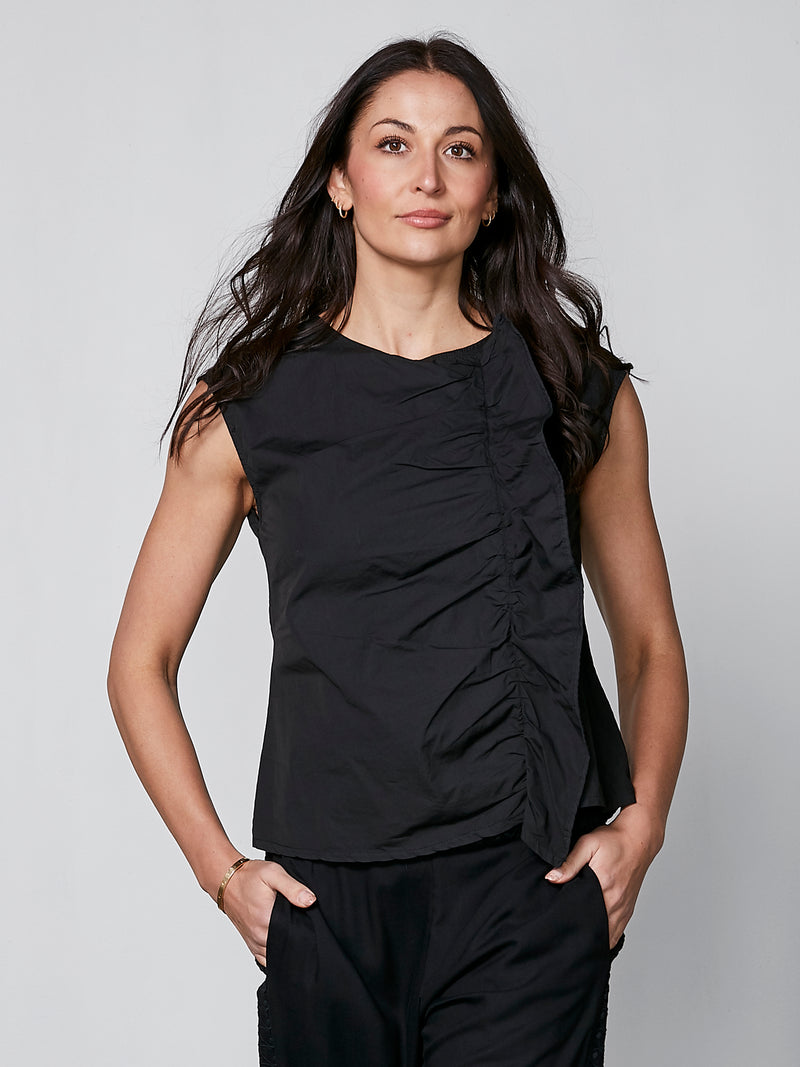 NÜ YELDA draped top Blouses Black