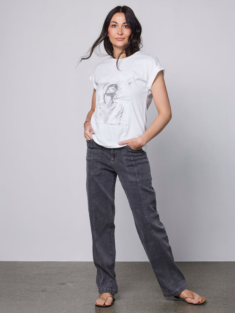NÜ YUNA trousers Trousers 901 Grey mix