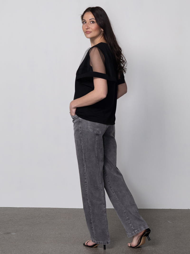 NÜ YUNA trousers Trousers 901 Grey mix