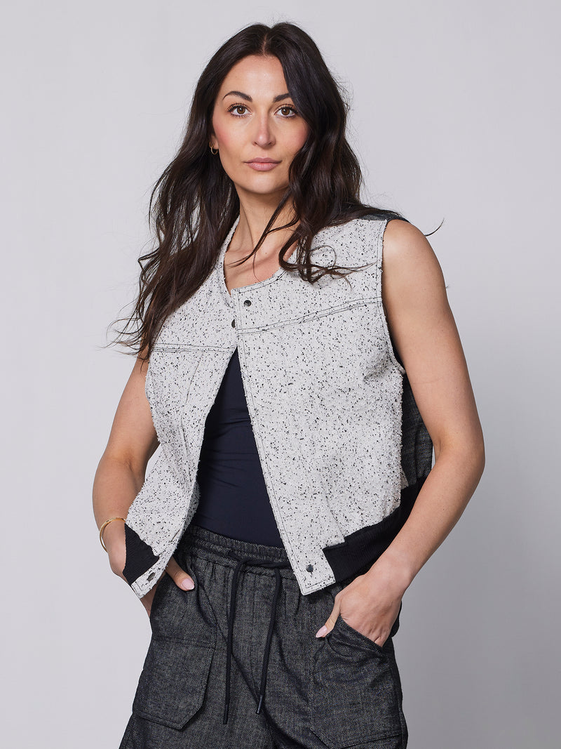 NÜ ZILMA linen vest Vests 150 Sand mix