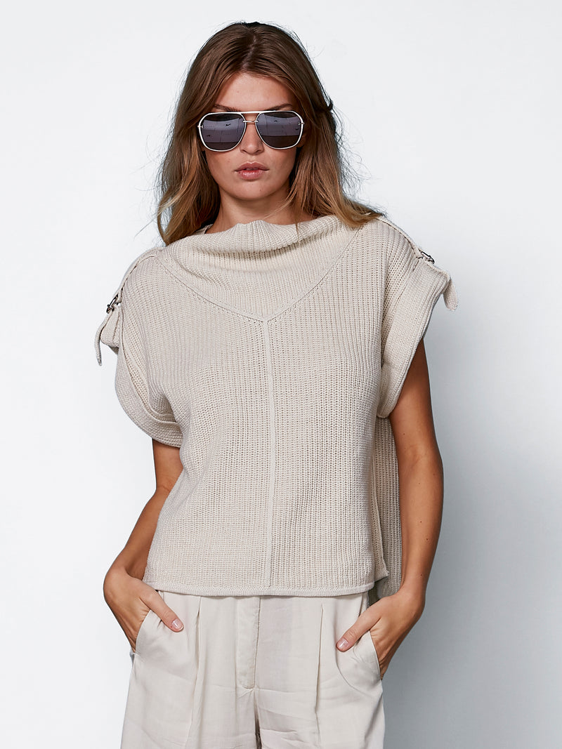 NÜ ZINDY knit blouse Blouses 112 Bone